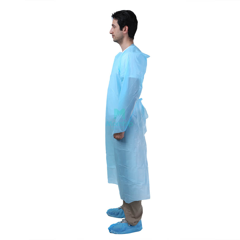 Standard Thumb Loop Disposable Plastic Isolation CPE Gown