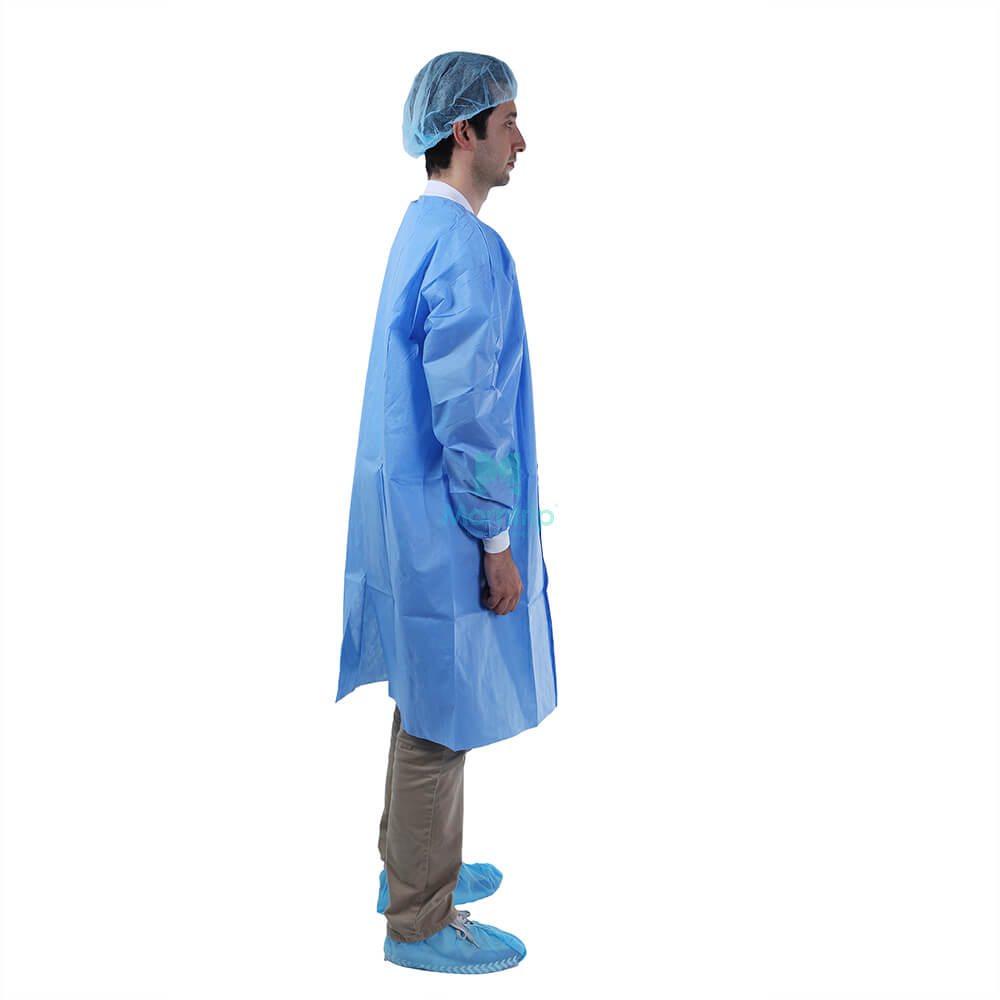 Custom Protective Dental Non Sterile Disposable Lab Coat with Snap Closure
