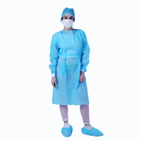 Blue PP Non Woven Impervious Short Sleeve Disposable Isolation Medical Isolation Gown