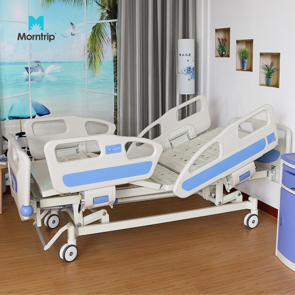 CE/ISO certification factory multifunctional electric comfortable and sturdy medical hospital beds for sale with side rails