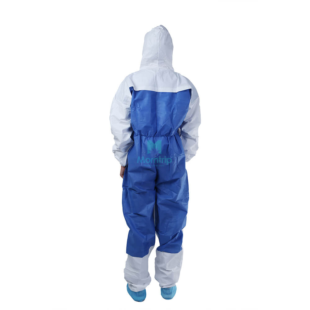 Microporous Coverall Combined With SMS Back Panel