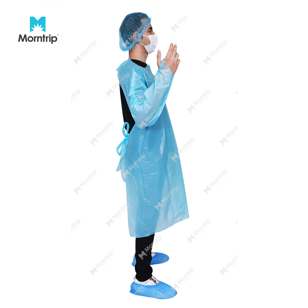 Waterproof Splash Protective Disposable CPE Isolation Gown
