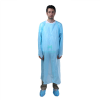 Waterproof Plastic Sanitary Apron Non Sterile Disposable CPE Isolation Gown with Thumb Loop