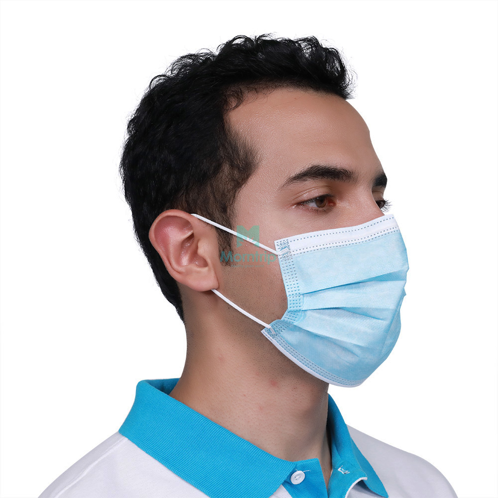 3 Ply Non Woven Safety Protective Dust Proof Hypoallergenic Customized Earloop Disposable Mask