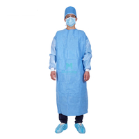 Isolation Insulation Non Woven Medical Surgical Protective Laminated Disposable Surgery Gown with Long Sleeve