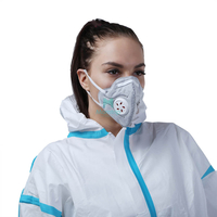 Adult White Non Woven Folding Respirator Protective N95 Mask with Valve