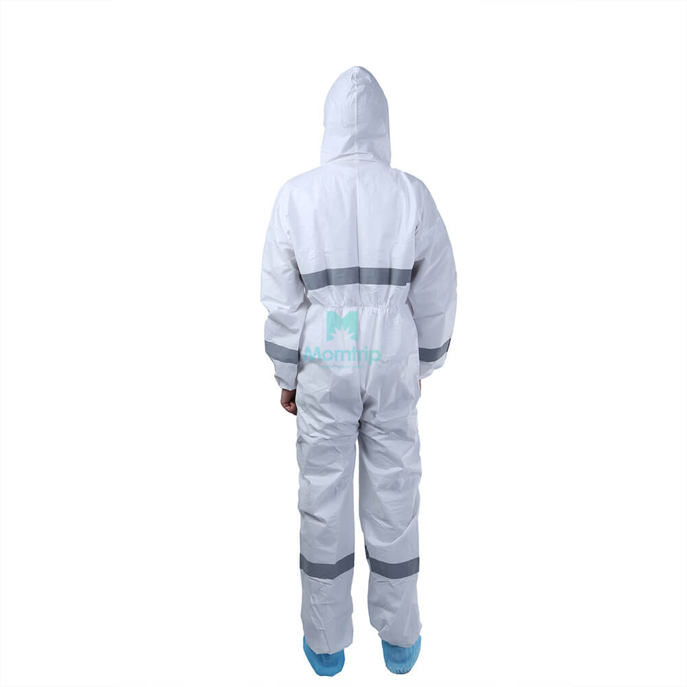 Microporous Protective Coverall With Reflective Tape