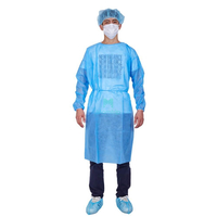Isolation Non Woven Polypropylene Sterilized Moisture Proof Laminated Disposable Protective Gowns with Elastic Cuffs