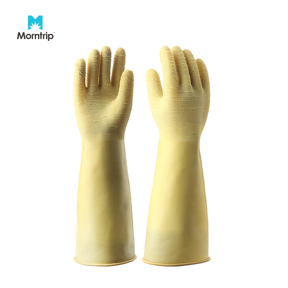Heavty Duty Protective Reinforced Anti Slip Tear Resistant Natural Latex Hand Gloves