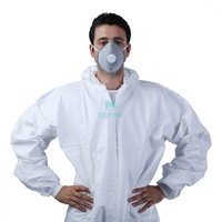 Microporous Combined with SMS Breathable Type 5 6 Hooded Dustproof Splashproof Ce Certificated Nonwoven Protective Clothing