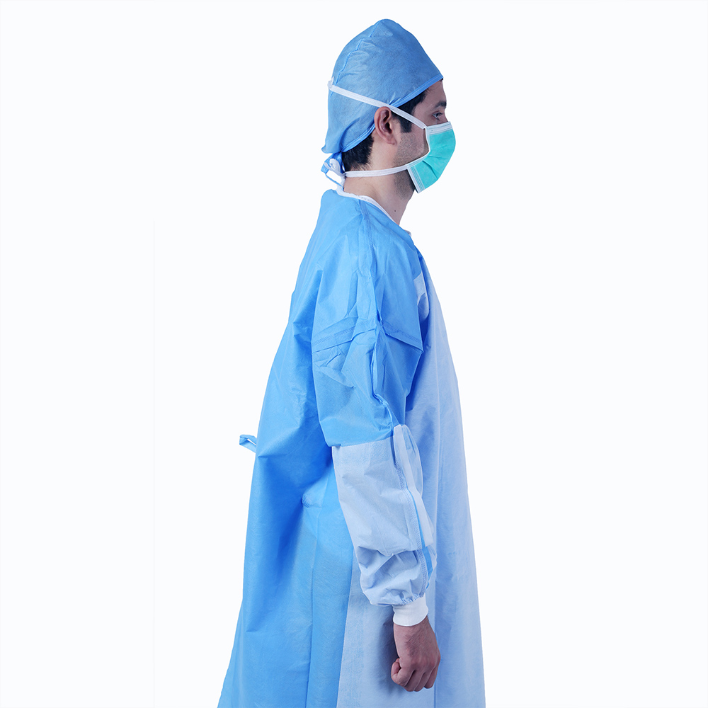 Morntrip Isolation Non Woven Polypropylene Waterproof Protective Disposable Surgical Gown with Elastic Cuffs