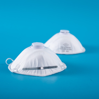 Morntrip 4 Ply Protective Face Shield Melt-Blown Filtering White Cup Cone Disposable FFP2 Dust Mask with Valve