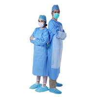 Blue Isolation Non Woven Polypropylene Laminated Barrier Protective Reinforced Surgical Gown