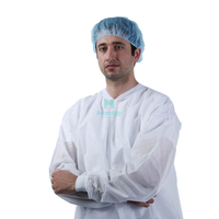 White Non Sterile Non Woven Painting Disposable Long Sleeve Science Lab Coat