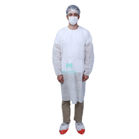 White Insulation Non Woven Safety Disposable Impermeable Protective Isolation Gowns with Elastic Cuffs