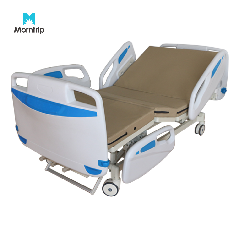 Patient Delivery Factory Wholesale Triple Shake Multi-Function Medical Nursing 3 Cranks Manual Hospital Bed with ABS Siderail