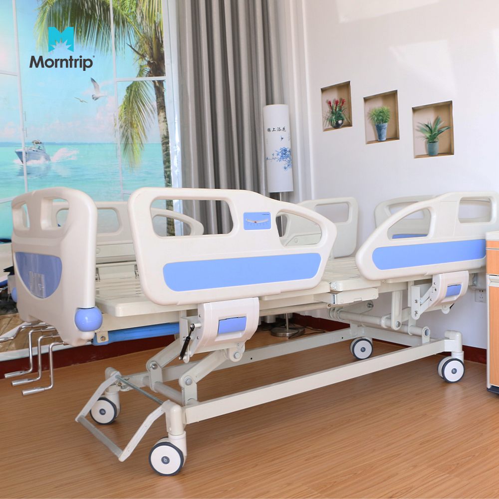 Low Price ABS Side Rail Patient Ward Care Factory Direct ICU Bed with Mute Wheel