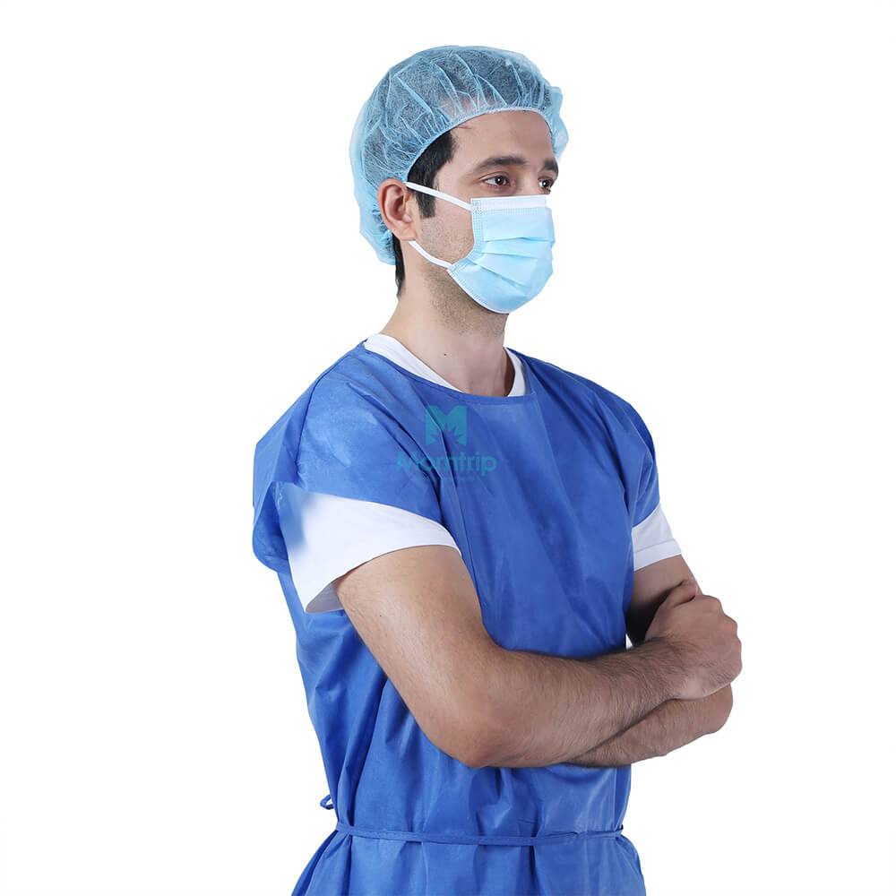 Blue Non Woven Pleat Non Sterile Procedure Anit Droplets 3 Ply Earloop Thick Impervious Protective Medical Surgical Disposable Face Mask